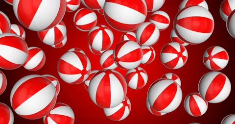 Red Beach Balls falling slow motion animation Video stock 238422861