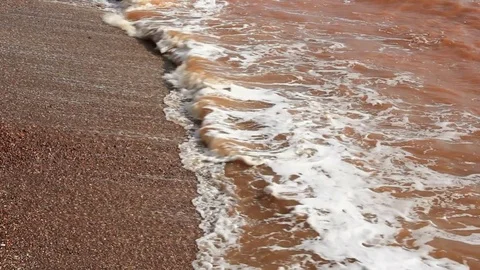 Red Beach Closeup Stock Footage 76971468
