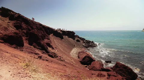 Red beach Stock Footage 48250123