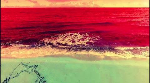 Red beach Stock Footage 213438944