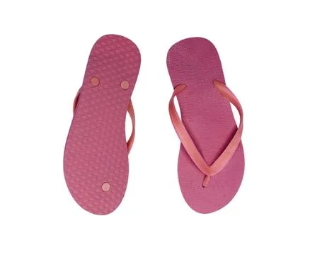 Red beach shoes isolated on white background Stock Photos