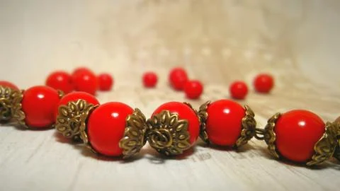 Red bead bracelet Stock Photos