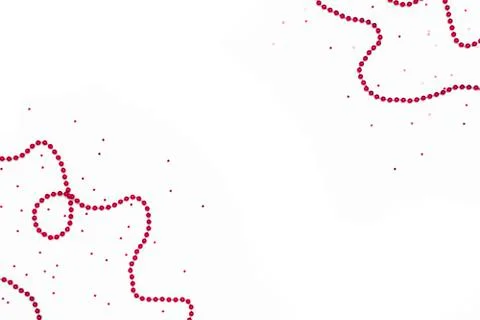 Red beads border on white background Stock Photos