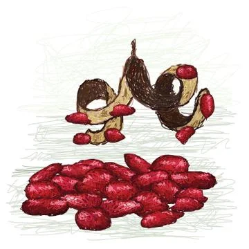Red beads Stock Illustration