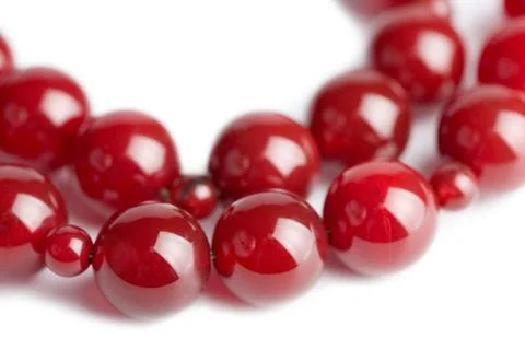 Red beads isolated Stock Photos