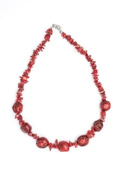 Red beads isolated Stock Photos