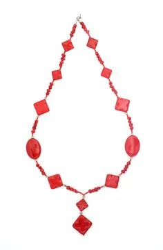 Red beads isolated Stock Photos