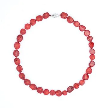 Red beads isolated Stock Photos
