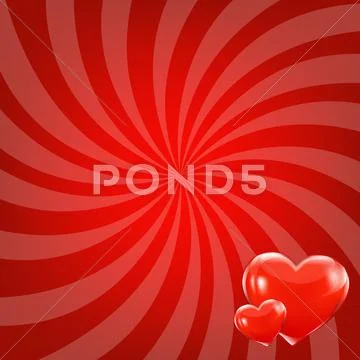 Red beams and hearts Stock Illustration