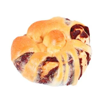 Red bean bread isolated on white Stock Photos