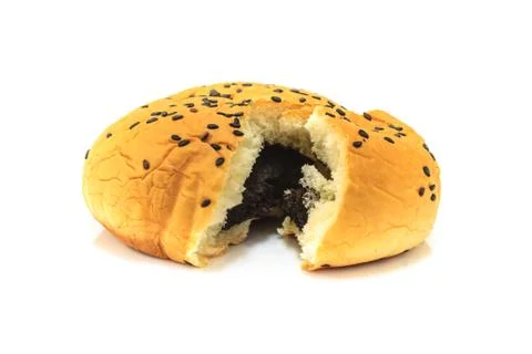 Red bean bread on white Stock Photos