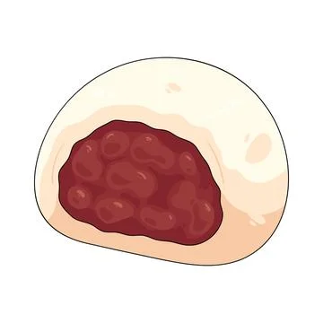 Red bean daifuku Stock Illustration