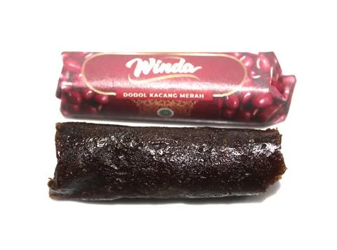 Red bean dodol, a typical snack from Garut, West Java, Indonesia. Stock Photos