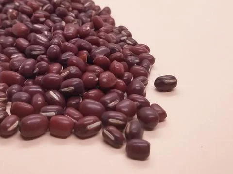 Red bean image on an orange isolate background Stock Photos