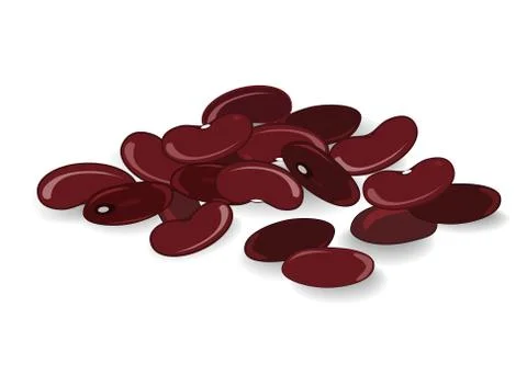 Red bean isolated on white background Stock Illustration