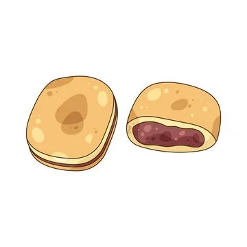 Red bean monaka Stock Illustration