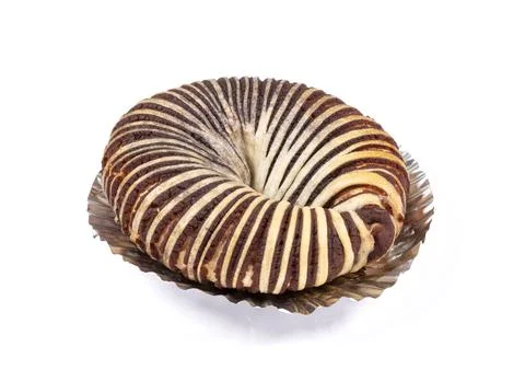 Red Bean Paste Bread isolated on white background Stock Photos