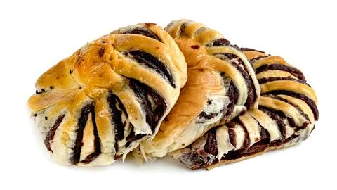 Red Bean Paste Bread isolated on white background Stock Photos