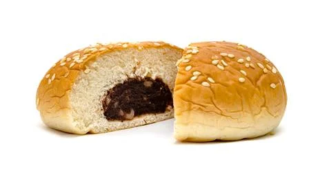 Red Bean Paste Bread isolated on white background 写真素材