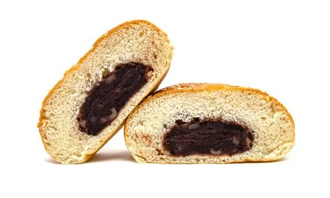 Red Bean Paste Bread isolated on white background 写真素材