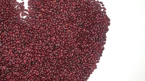 Red Beans. Background. Zoom, close up, detail, top view. Stock Footage 128844670