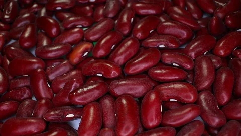 Red beans bean closeup texture rotating video background Stock Footage 113144016