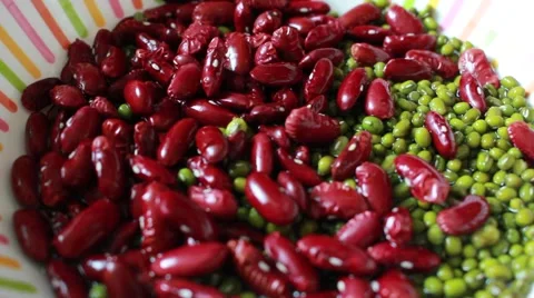Red Beans Blended with Green Beans Stock Footage 63479095