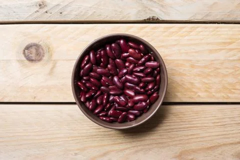 Red beans in can Stock Photos