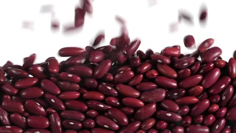 Red beans fall in slow motion and cover the whole screen Stock Footage 172215258