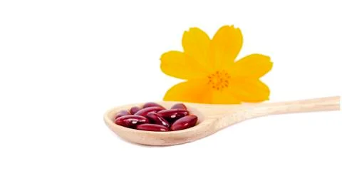 Red beans isolated on the white background. Stock Photos