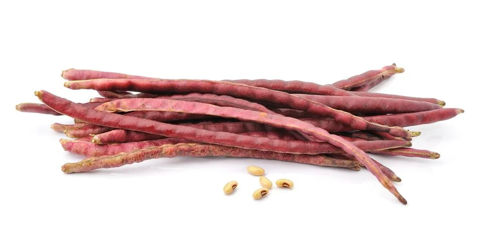 Red beans on the white background. Stock Photos