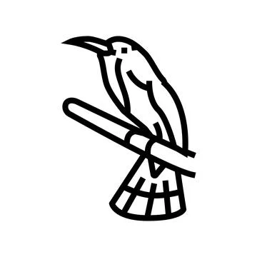 Red bearded bee eater bird exotic line icon vector illustration Illustrazione stock