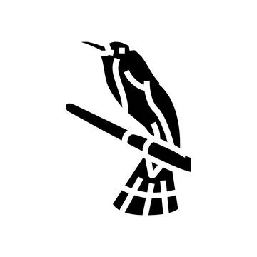 Red bearded bee eater bird exotic glyph icon vector illustration Illustrazione stock
