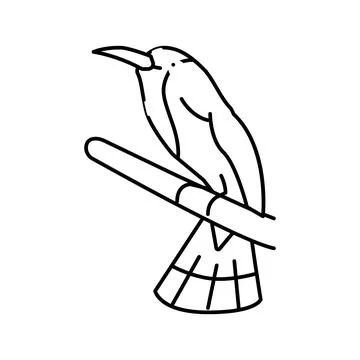 Red bearded bee eater bird exotic line icon vector illustration Stock Illustration
