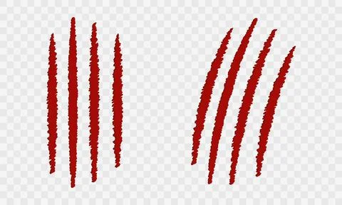 Red beast claw marks vector Stock Illustration