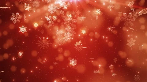 Red beautiful falling snowflakes Stock Footage 56702683