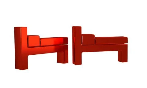 Red Bed icon isolated on transparent background. Illustrazione stock