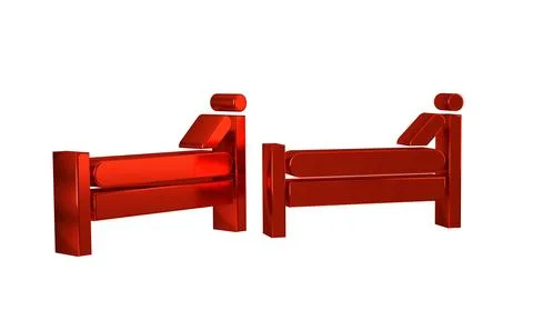 Red Bed icon isolated on transparent background. Illustrazione stock