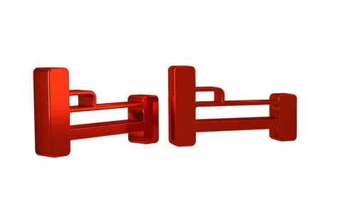Red Bed icon isolated on transparent background. Illustrazione stock