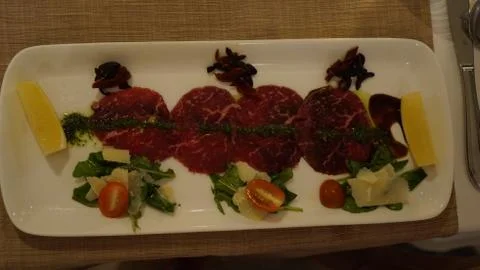Red beef carpaccio Stock Photos