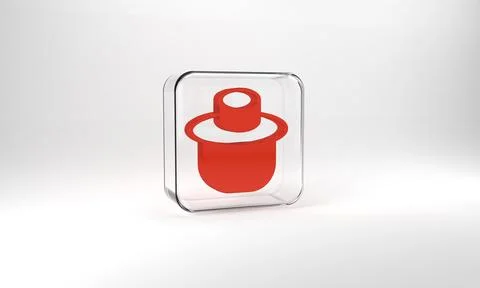 Red Beekeeper with protect hat icon isolated on grey background. Special Illustrazione stock