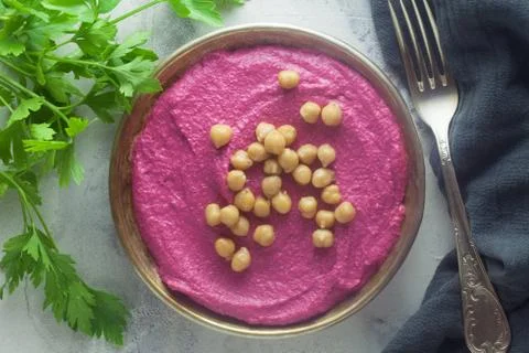 Red Beet Hummus Stock Photos