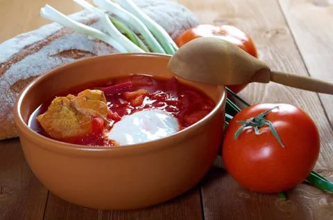 Red-beet soup (borscht) Photos