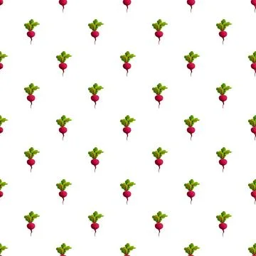 Red beet vegetable pattern creating a healthy food background Stock Illustration