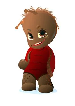 Red beetle fun. Cute cartoon character. Funny insect object. Isolated on whit Stock Illustration