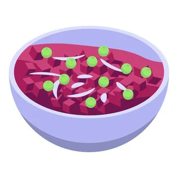 Red beetroot salad icon, isometric style Stock Illustration