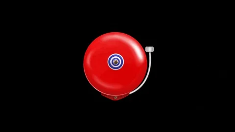 Red bell on black background Stock Footage 128627034