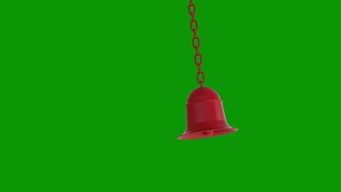 Red bell green screen animated chromakey backgrounds creative motion Stock Footage 314068336