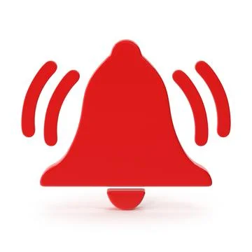 Red bell icon for notifications and alerts Illustrazione stock