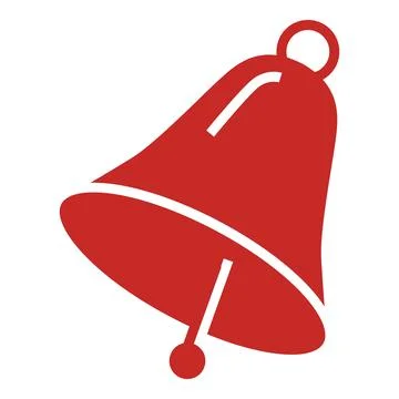 Red bell icon, simple style Illustrazione stock